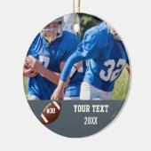 Aangepast Football Fotonaam en -nummer Keramisch Ornament (Links)