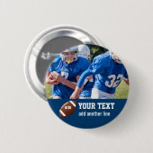 Aangepast Football Fotonaam en -nummer Ronde Button 5,7 Cm (Voorkant /achterkant)