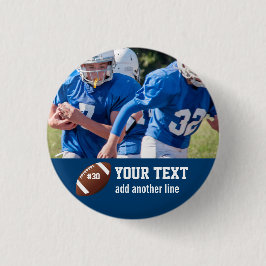 Aangepast Football Fotonaam en -nummer Ronde Button 5,7 Cm