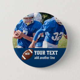 Aangepast Football Fotonaam en -nummer Ronde Button 5,7 Cm