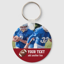 Aangepast Football Fotonaam en -nummer Sleutelhanger