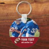 Aangepast Football Fotonaam en -nummer Sleutelhanger (Voorkant)
