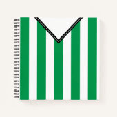 Aangepast Football Groene Stripes Jersey Notitieboek (Voorkant)