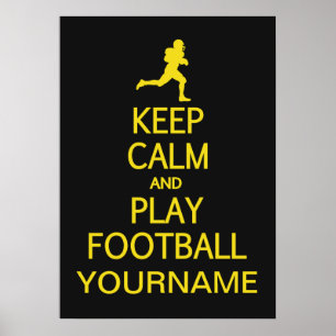 Aangepast Football kalm houden en afspelen, poster