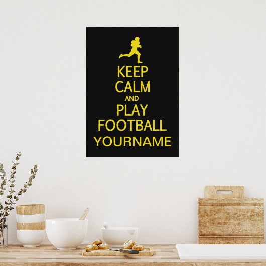 Aangepast Football kalm houden en afspelen, poster (Keuken)