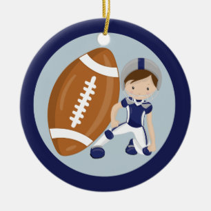 Aangepast Football Kind Keramisch Ornament