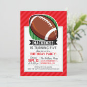 Aangepast Football op rode diagonale strepen Kaart (Staand voorkant)