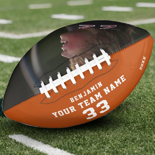Aangepast Football Oranje Naam Nummer Team Foto