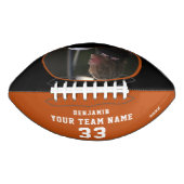 Aangepast Football Oranje Naam Nummer Team Foto (Voorkant)