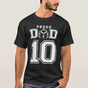 Aangepast Football Papa nummer 10 Persoonlijk F T-shirt