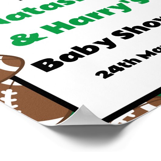 Aangepast Football Party Sign Poster (Hoek)