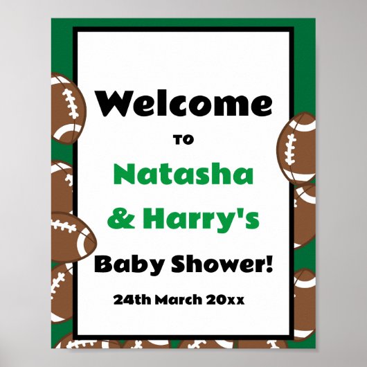Aangepast Football Party Sign Poster (Voorkant)