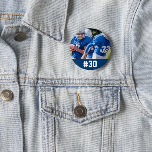 Aangepast Football Player-fotonummer Ronde Button 5,7 Cm (In situ)