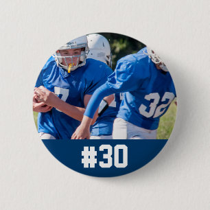 Aangepast Football Player-fotonummer Ronde Button 5,7 Cm