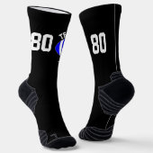 Aangepast Football Player Team Name Number Blue Sokken (Gebogen)