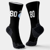 Aangepast Football Player Team Name Number Light B Sokken (Gebogen)