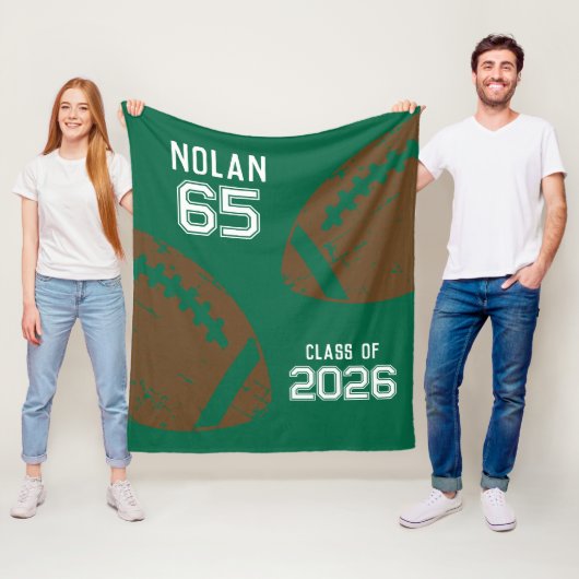 Aangepast Football Senior Player Nummer Klasse van Fleece Deken (In situ)