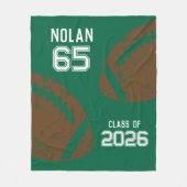 Aangepast Football Senior Player Nummer Klasse van Fleece Deken (Voorkant)