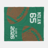 Aangepast Football Senior Player Nummer Klasse van Fleece Deken (Voorkant (Horizontaal))