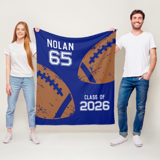 Aangepast Football Senior Player Nummer Klasse van Fleece Deken (In situ)