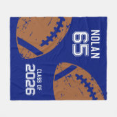 Aangepast Football Senior Player Nummer Klasse van Fleece Deken (Voorkant (Horizontaal))