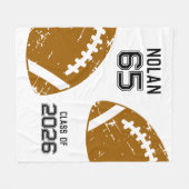 Aangepast Football Senior Player Nummer Klasse van Fleece Deken (Voorkant (Horizontaal))