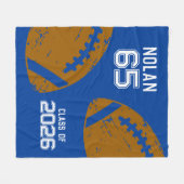 Aangepast Football Senior Player Nummer Klasse van Fleece Deken (Voorkant (Horizontaal))