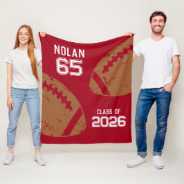 Aangepast Football Senior Player Nummer Klasse van Fleece Deken