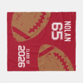 Aangepast Football Senior Player Nummer Klasse van Fleece Deken (Voorkant (Horizontaal))