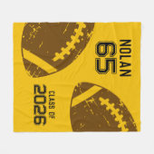 Aangepast Football Senior Player Nummer Klasse van Fleece Deken (Voorkant (Horizontaal))