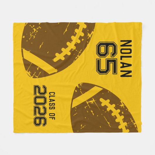 Aangepast Football Senior Player Nummer Klasse van Fleece Deken (Voorkant (Horizontaal))