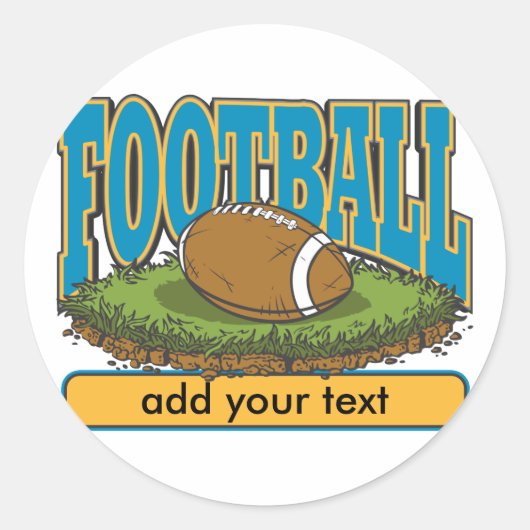 Aangepast Football Tekst toevoegen Ronde Sticker (Voorkant)