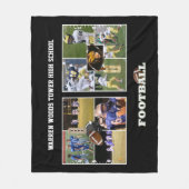 Aangepast Football van de School voor fotocollage  Fleece Deken (Voorkant)