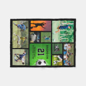 Aangepast Football van Voetbal Foto Collage Fleece Deken (Voorkant (Horizontaal))