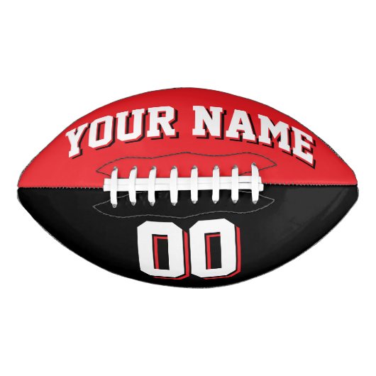 Aangepast Football voor BICOLORED Red en Black (Voorkant)