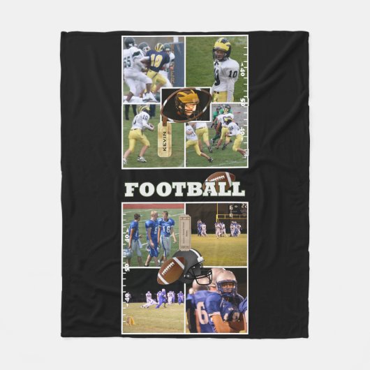 Aangepast Football voor fotocollage verticaal Fleece Deken (Voorkant)