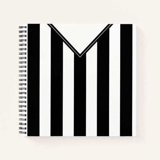 Aangepast Football zwart-wit Jersey Notitieboek (Voorkant)