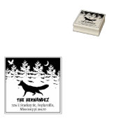 Aangepast Forest Wolf familie retouradres Rubberstempel (Gestempeld)