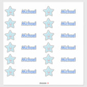Aangepast formaat voor Bright Blue Celebration Sta Sticker (Vel)
