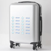 Aangepast formaat voor Bright Blue Celebration Sta Sticker (Koffer)
