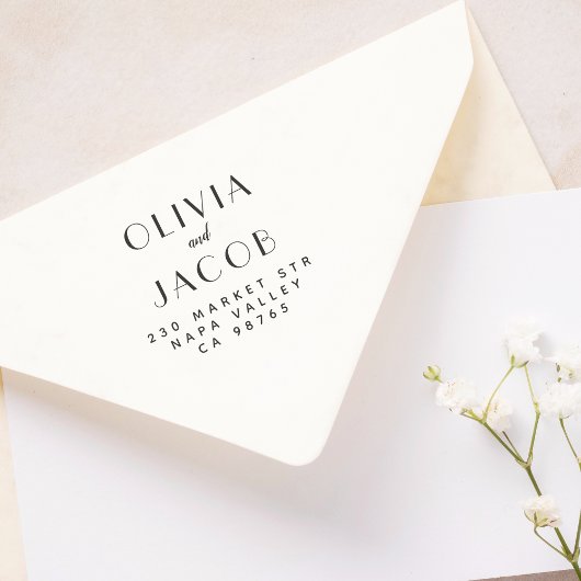 Aangepast formeel huwelijksnummer en retouradres zelfinktende stempel