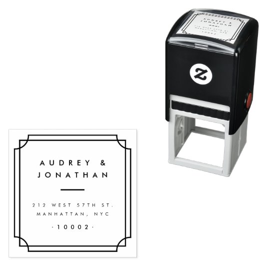 Aangepast formeel vierkant Lijst bruiloft Rendinga Zelfinktende Stempel (In situ)