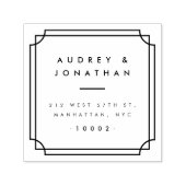 Aangepast formeel vierkant Lijst bruiloft Rendinga Zelfinktende Stempel (Design)