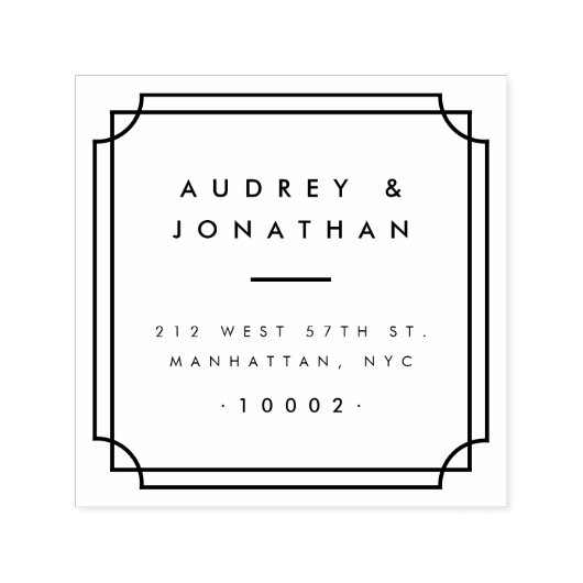 Aangepast formeel vierkant Lijst bruiloft Rendinga Zelfinktende Stempel (Design)