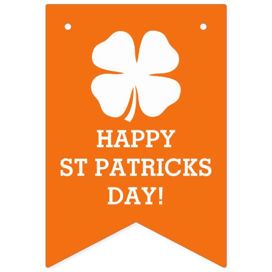 Aangepast fortuinlijk 4 bladklaver St Patricks Day Vlaggetjes (Tweede vlag)