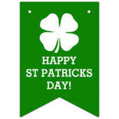 Aangepast fortuinlijk 4 bladklaver St Patricks Day Vlaggetjes (Derde vlag)