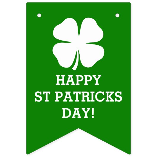 Aangepast fortuinlijk 4 bladklaver St Patricks Day Vlaggetjes (Derde vlag)