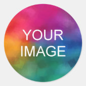 Aangepast Foto Afbeelding Ontwerp of Logo Eenvoudi Ronde Sticker (Voorkant)