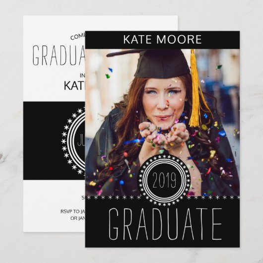 Aangepast foto-Afstudeerder Pet en eigen partij Kaart (Voorkant / Achterkant)