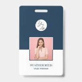 Aangepast foto-badge, streepjescode, logo, naamkaa badge (Voorzijde)